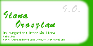 ilona oroszlan business card
