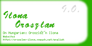 ilona oroszlan business card